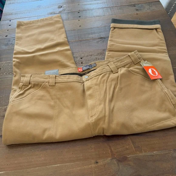 American Outdoorsman Fleece Bonded Canvas Carpenter Pant 32” inseam - Picture 2 of 11